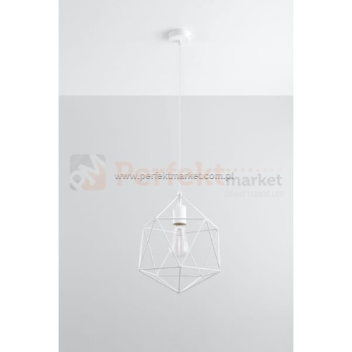 Lampa wisząca druciana geometryczna Gaspare biała SL.0290 perfektmarket sklep led oswietlenie retro

