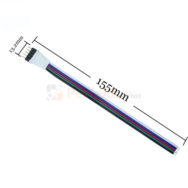 Złączka LED RGBW wtyk do kontrolera LED 5050 5 PIN perfktmarket gniazdo męskie wymiary rozmiar