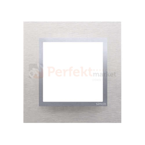 Simon 54 nature ramka pojedyncza metal metalowa inox klasyczna srebrna DRN1/77 perfektmarket