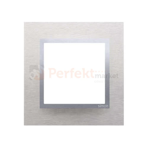 Simon 54 nature ramka pojedyncza metal metalowa inox klasyczna srebrna DRN1/77 perfektmarket