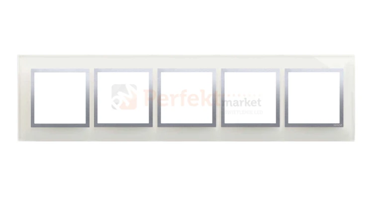 Simon 54 nature ramka 5-krotna szkło srebrna mgła DRN5/71 perfektmarket