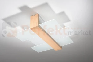 Lampa drewniana sufitowa plafon Feniks 2 naturalne drewno