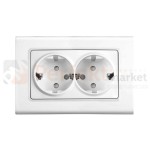 gniazdo schuko podwójne viko panasonic linnera białe proste oświetlenie_led perfektmarket perfekt_market 90440056