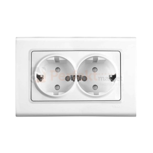 gniazdo schuko podwójne viko panasonic linnera białe proste oświetlenie_led perfektmarket perfekt_market 90440056