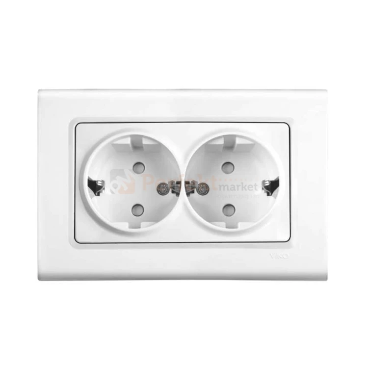 gniazdo schuko podwójne viko panasonic linnera białe proste oświetlenie_led perfektmarket perfekt_market 90440056