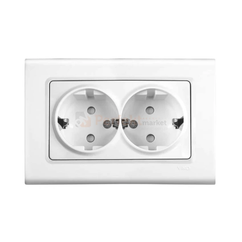 gniazdo schuko podwójne viko panasonic linnera białe proste oświetlenie_led perfektmarket perfekt_market 90440056