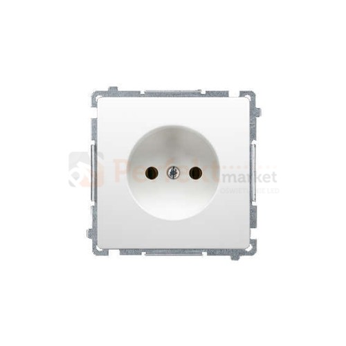 Gniazdo wtyczkowe pojedyncze bez uziemienia biały 16A oświetlenie_led LED biały Simon Basic BMG1.01/11 perfektmarket sklep_olsztyn