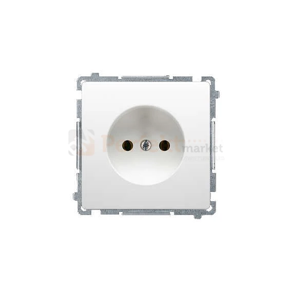 Gniazdo wtyczkowe pojedyncze bez uziemienia biały 16A oświetlenie_led LED biały Simon Basic BMG1.01/11 perfektmarket sklep_olsztyn