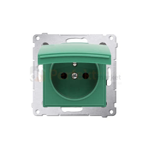 DGZ1BUZ.01/33 Simon 54 gniazdo pojedyncze z_uziemieniem z_klapką z_osłonami_styków zielone zielony bez ramki perfektmarket