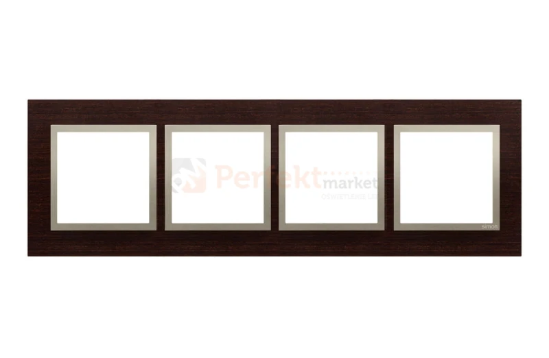 Simon 54 nature ramka poczwórna 4-krotna metal metalowa złote wenge DRN4/85 perfektmarket hurtownia elektryczna